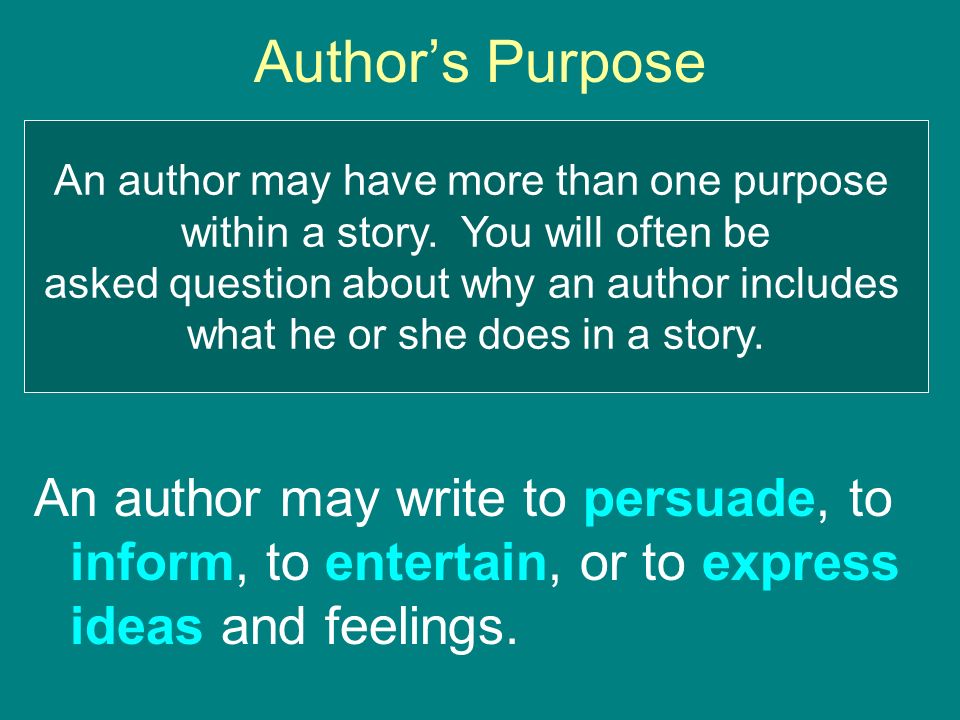 Author’s Purpose Worksheets